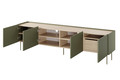 Four-Door TV Cabinet with Drawers Desin 220, olive/nagano oak