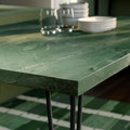 SKÅLSTA Table and 4 chairs, dark grey-green marble effect hairpin black-grey/Knäbäck grey-green tubular metal/black-grey, 140x80 cm