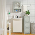 IVÖSJÖN Mirror cabinet with 1 door, green, 44x15x59 cm