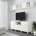 BESTÅ / EKET Cabinet combination for TV, white, 210x40x220 cm