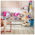 RIDSTIG Rug, flatwoven, off-white/green, 133x195 cm