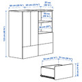 SMÅSTAD / PLATSA Storage combination, white red/stripe with 3 drawers, 120x57x123 cm