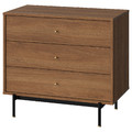 RÅDMANSÖ Chest of 3 drawers, brown walnut effect, 90x48x81 cm