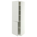 METOD High cabinet with shelves/2 doors, white/Aspudden light grey, 60x60x200 cm