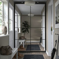 PAX / AULI Wardrobe with sliding doors, dark grey/mirror glass, 150x44x236 cm