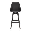 Bar Stool Norden, wood black high PP, black