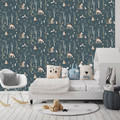 GoodHome Vinyl Wallpaper on Fleece Iris, grey