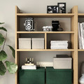 GJÄTTA Storage box with lid, velvet light grey, 18x25x15 cm