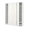 PAX / GRIMO Wardrobe combination, white/white, 200x66x236 cm