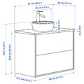 TÄNNFORSEN / TÖRNVIKEN Wash-stnd w drawers/wash-basin/tap, light grey/white marble effect, 82x49x79 cm