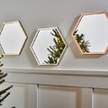Hexagon Mirror 35x40 cm, pink copper