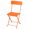 SUNDSÖ Folding chair, bright orange outdoor