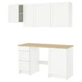 KNOXHULT Kitchen, white frame, 220x61x220 cm