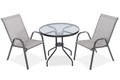 Elegant Outdoor Table with 2 Chairs, Duo 80 cm, grey