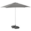 HÖGÖN / IGGÖN Parasol with base, grey/dark grey, 270 cm