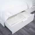 BRIMNES Bed frame w storage and headboard, white, Lönset, 140x200 cm