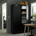 BESTÅ Storage combination with doors, Lappviken black-brown, 120x40x192 cm