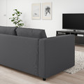 VIMLE 3-seat sofa-bed with chaise longue, Hallarp grey