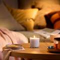LOTSFÅGEL Scented candle in glass, Pink flowers pale pink, 40 hr
