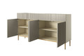 Cabinet with 4 Doors & 4 Drawers Nicole 200cm, cashmere, gold legs