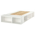 PLATSA Bed frame with storage, white, 140x200 cm