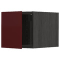 METOD Top cabinet, black Kallarp/high-gloss dark red-brown, 40x40 cm