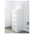 MALM Chest of 6 drawers, white, mirror glass, 40x123 cm