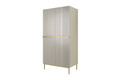 Wardrobe Nicole with Drawer Unit 100 cm, cashmere, gold legs