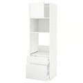 METOD / MAXIMERA High cab f oven/micro w dr/2 drwrs, white/Voxtorp matt white, 60x60x200 cm