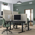 MITTZON Desk sit/stand, electric black stained ash veneer/black, 140x60 cm