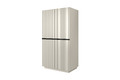 Two-Door Wardrobe Nicole with Drawers Inside 100 cm, cashmere/black handles