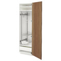 METOD/MAXIMERA High cabinet with cleaning interior, white/Tistorp brown walnut effect, 60x60x200 cm