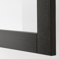 BESTÅ TV storage combination/glass doors, black-brown/Lappviken black-brown clear glass, 240x42x231 cm