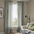 HÅRKÖRVEL Curtains, 1 pair, green, 145x300 cm