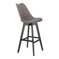 Bar Stool Norden, wood black high PP, dark grey