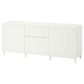 BESTÅ Storage combination with drawers, white, Sutterviken/Kabbarp white, 180x42x74 cm