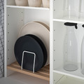 NORBERG Wall-mount drop-leaf tbl w storage, white, 64x60 cm