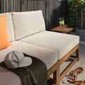 NÄMMARÖ 2-seat modular sofa, outdoor light brown stained/Frösön/Duvholmen beige, 162 cm