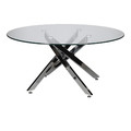 Coffee Table Amber 90cm, transparent/chrome