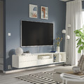 EKET Media storage combination, white/clear glass, 210x35x35 cm