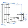 VIHALS TV/storage combination, white, 337x47x200 cm