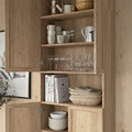 BILLY / OXBERG Bookcase w doors/extension unit, oak effect, 80x30x237 cm