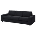 VIMLE Cover for 3-seat sofa, with wide armrests/Saxemara black-blue