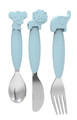 Bo Jungle B-Silicone Spoon-Fork-Knife Children's Cutlery Set Blue