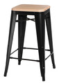 Bar Stool Paris Wood 75cm, pine/black