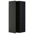 METOD Wall cabinet with shelves, black/Nickebo matt anthracite, 40x100 cm