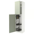 METOD High cabinet with cleaning interior, white/Stensund light green, 60x60x240 cm