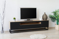 TV Cabinet Loftia 200 cm, metal legs, artisan/matt black