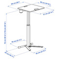 MITTZON Laptop table with castors, green, 66x50 cm