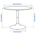 DOCKSTA Table, white, white, 103 cm